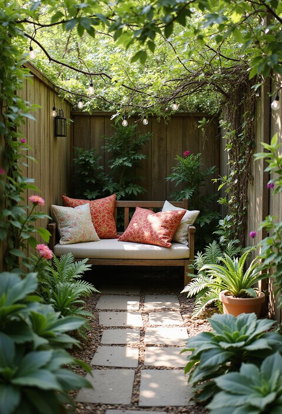 cozy seating in garden