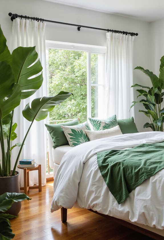 crisp tropical bedroom palette
