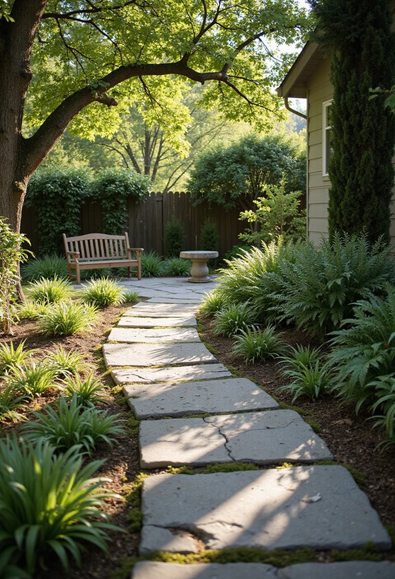 curved flagstone path design