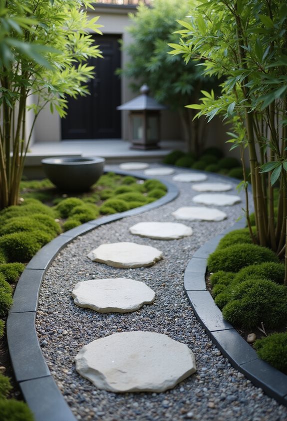 curved pebble garden path
