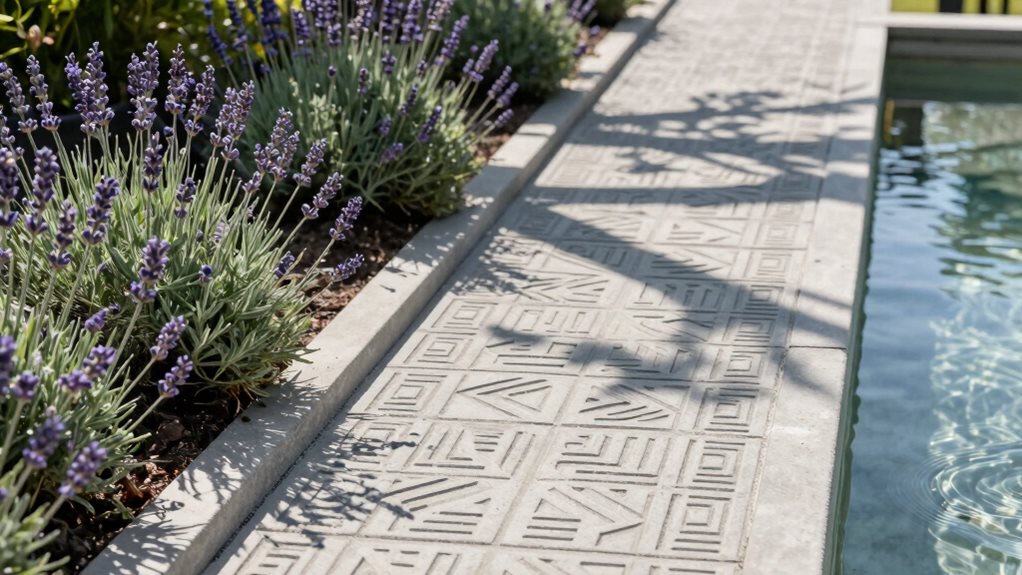 custom stamped concrete border