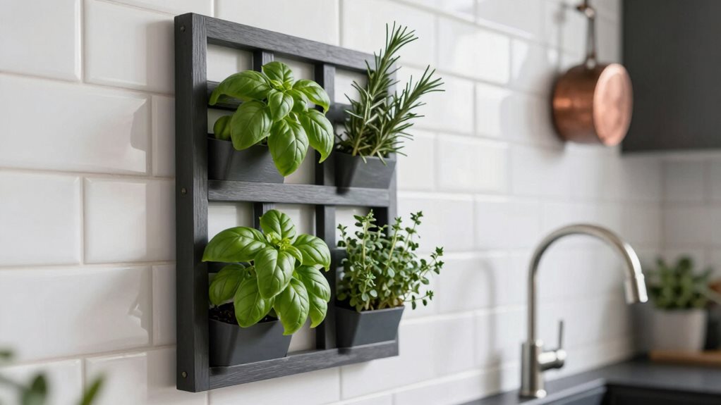 diy kitchen backsplash herb trellis