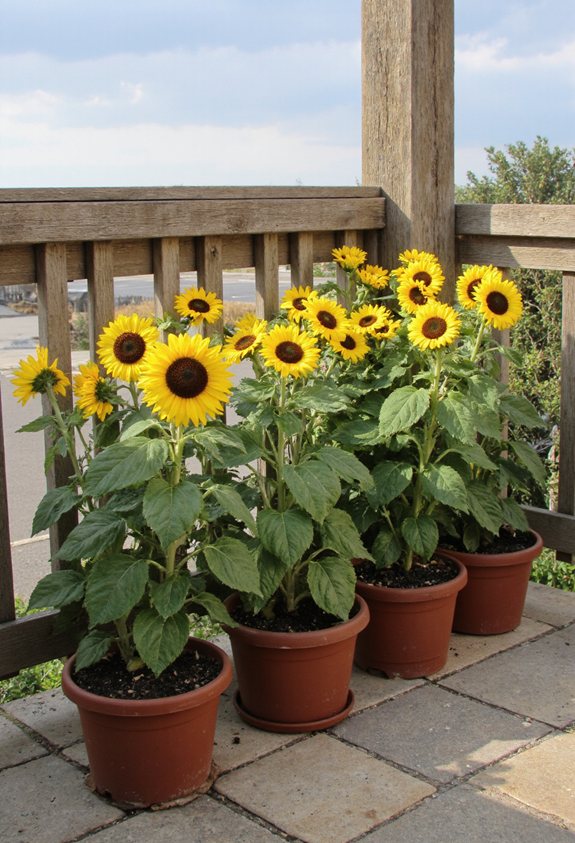 dwarf sunflowers add cheerful height