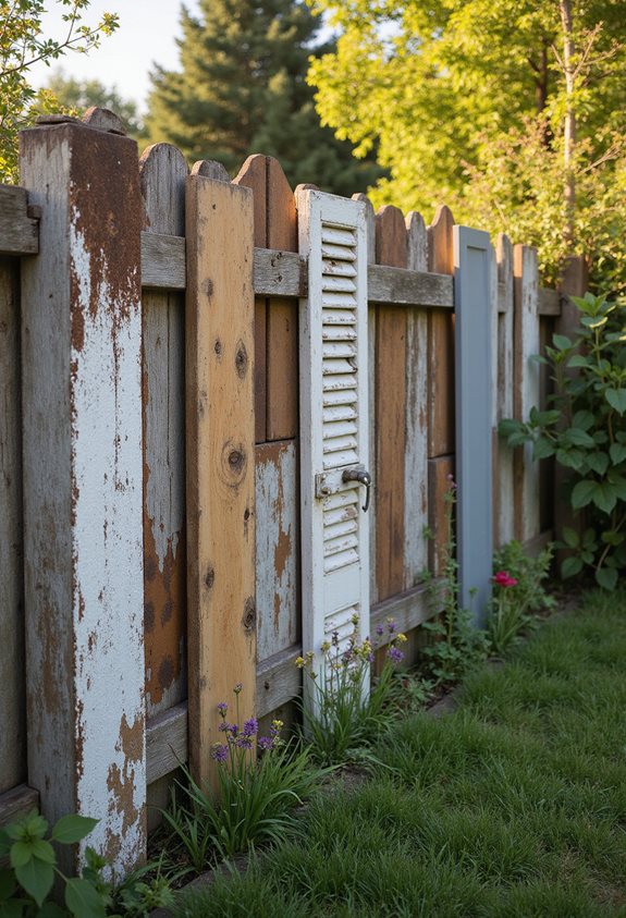 eclectic mixed material fence design