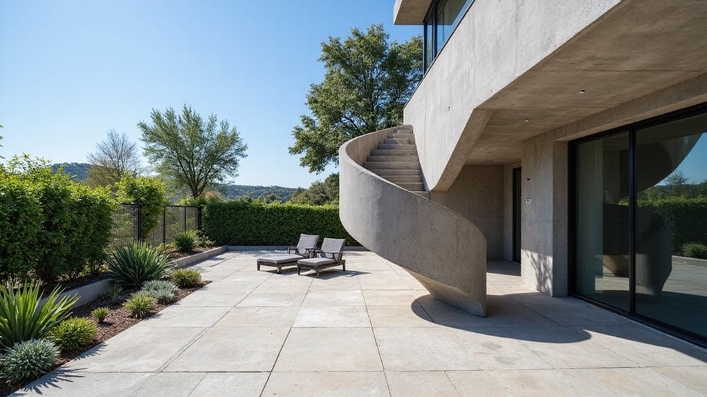 elegant concrete spiral staircase