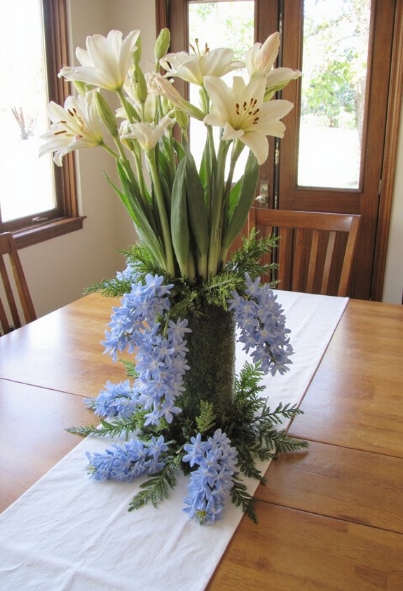 elegant floral waterfall centerpiece