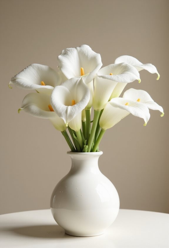 elegant white calla lilies