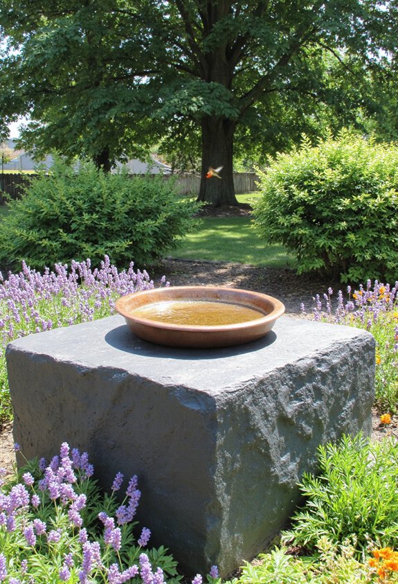 elevated bird bath platform