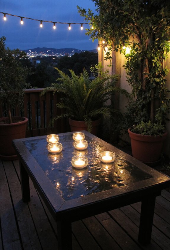 floating candles mint accents