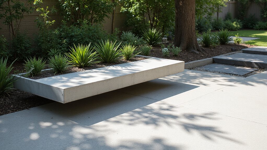 floating concrete bench design