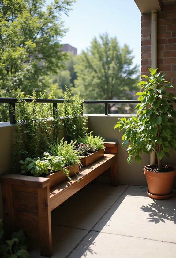 fold down bench planters