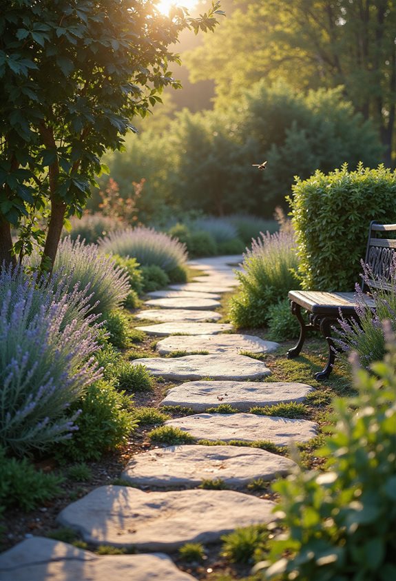 fragrant herb lined walkways