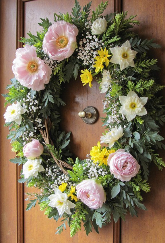 fresh spring floral wreath