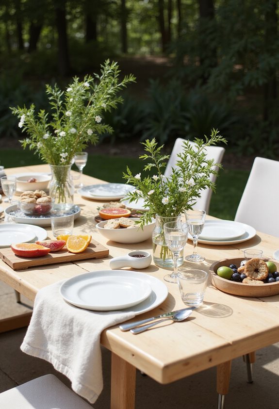 fresh tidy outdoor dining