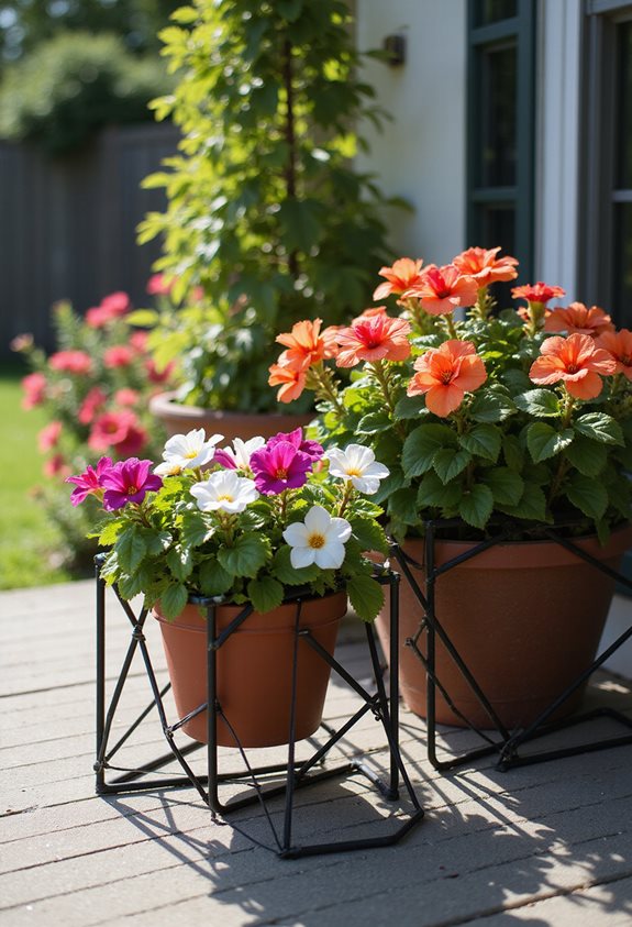 geometric metal begonia display