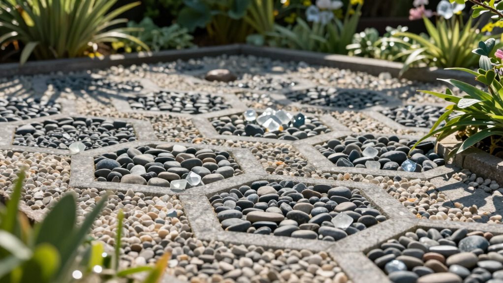 geometric stone vinyl border