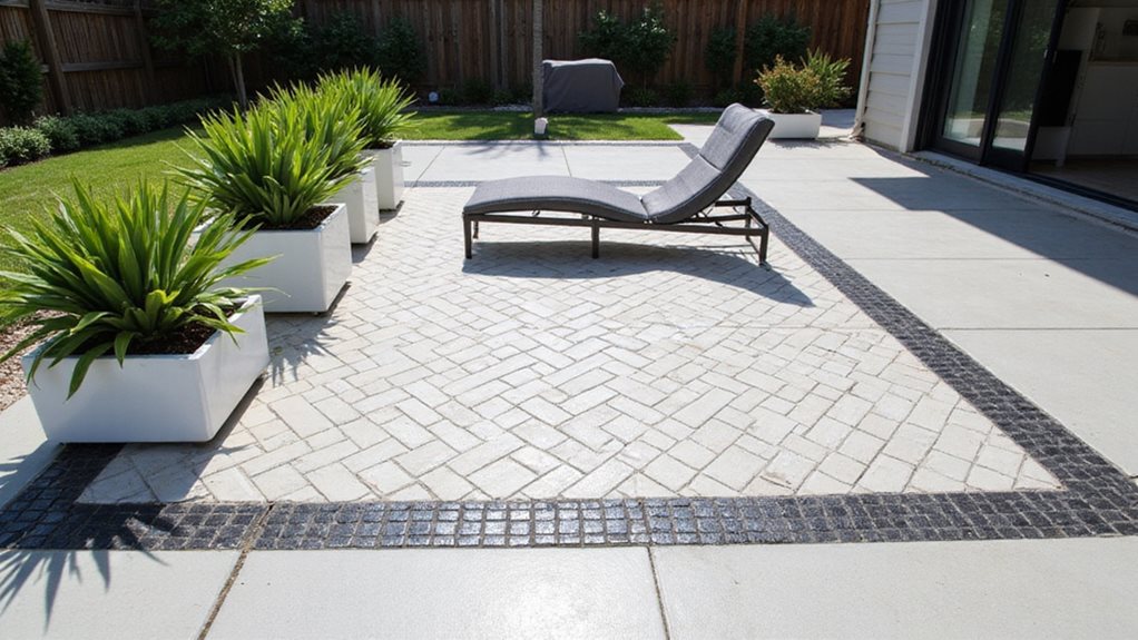 geometric tile patio makeover