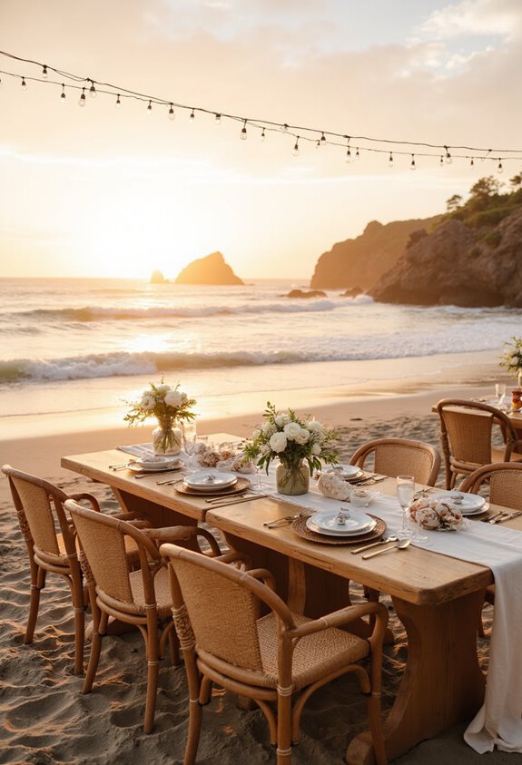 golden hour beach celebration