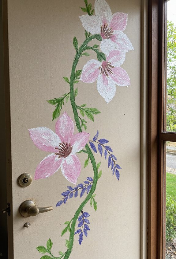 hand painted floral stencil