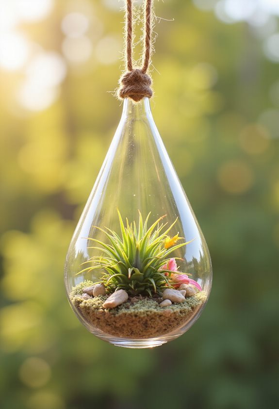 hanging glass air plant terrariums