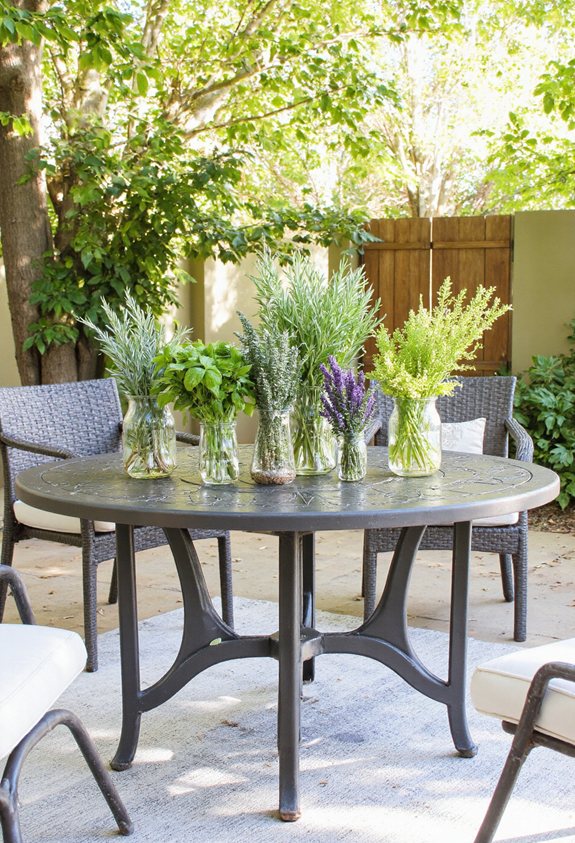 herb filled glass vase d cor