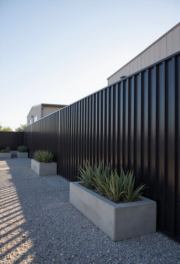 industrial sleek steel fence