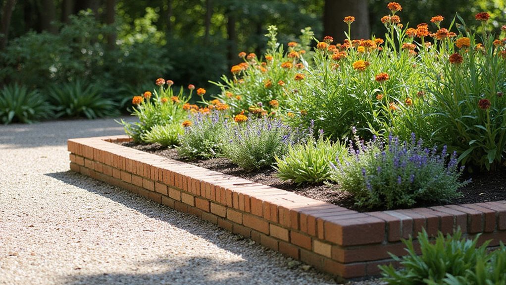 integrated low profile brick fence