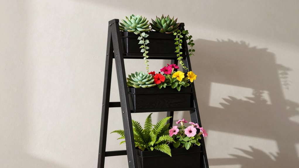 ladder tiered flower display