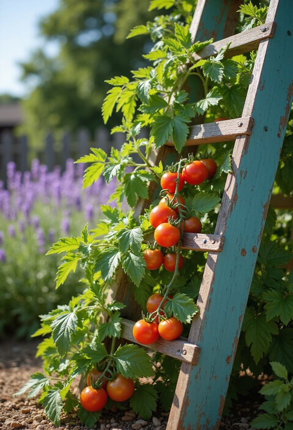ladder tomato trellis