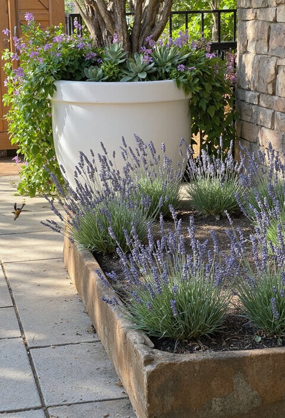 lavender rows attract pollinators