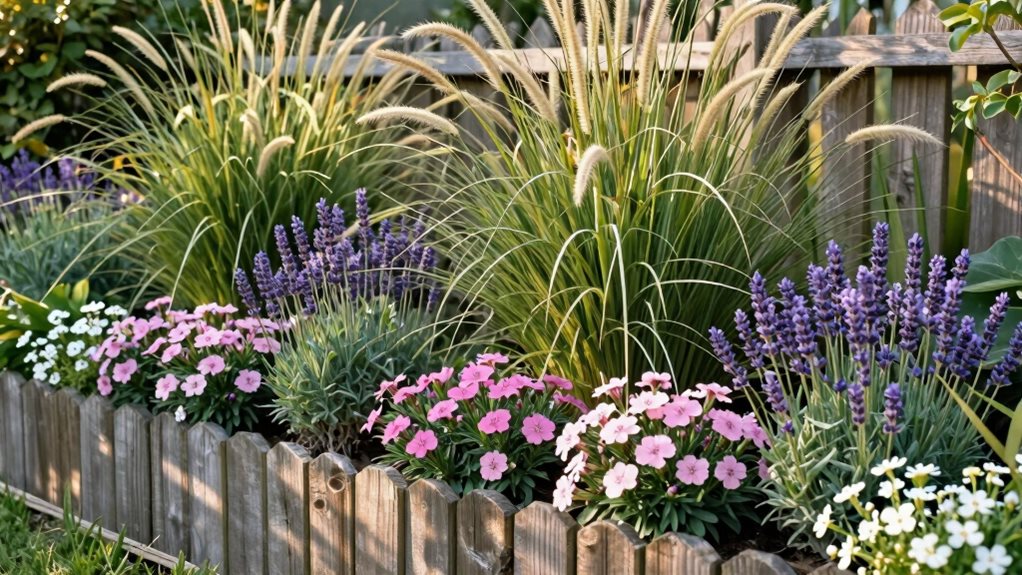 layered height fence planting