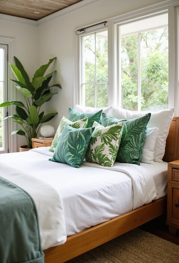 leafy floral accent pillows