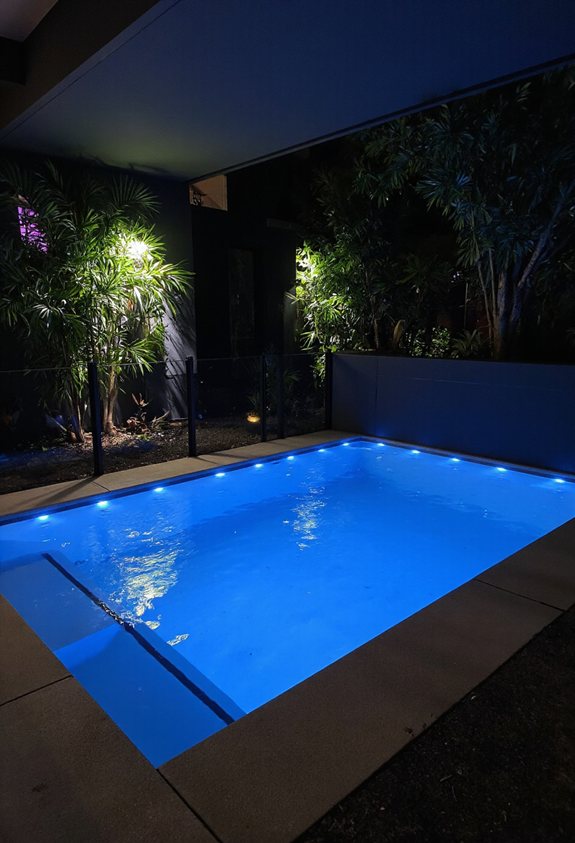 led lit pool ambiance