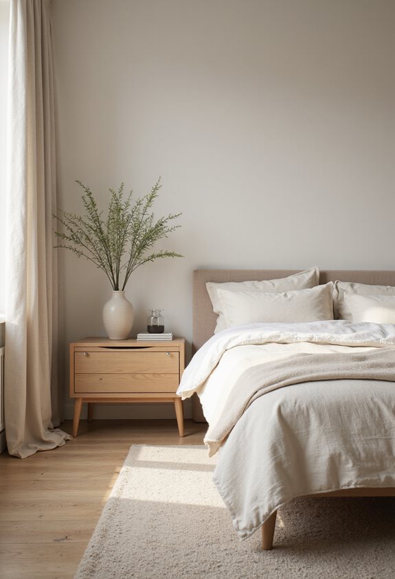 light wood taupe nightstands