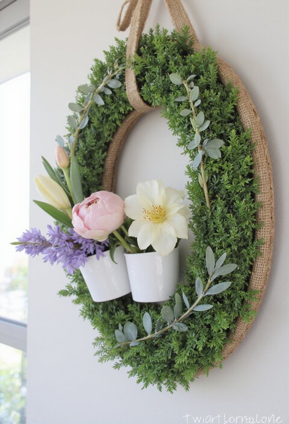 low maintenance succulent easter wreath
