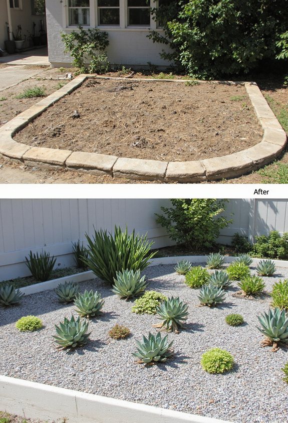low maintenance succulent garden transformation