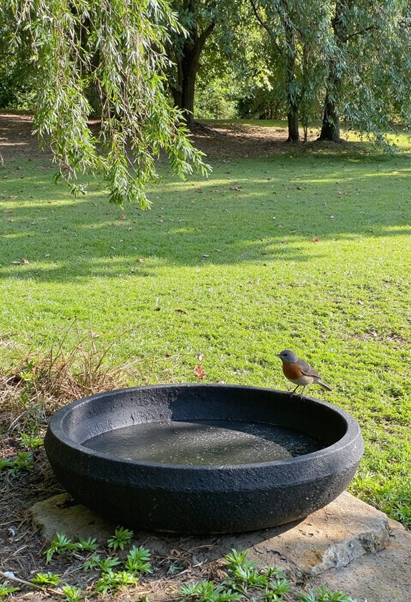 low profile ground bird basin