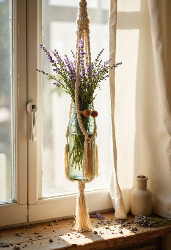 macram lavender wall hanging