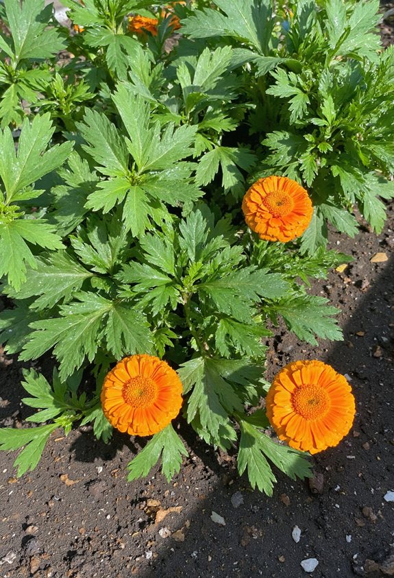 marigolds protect cilantro soils