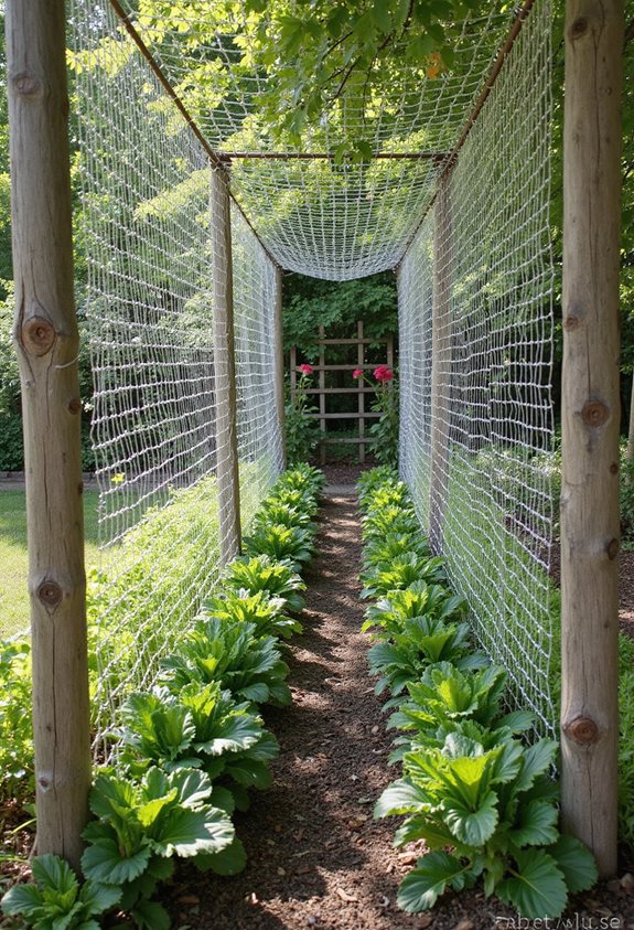 mesh supported leafy greens