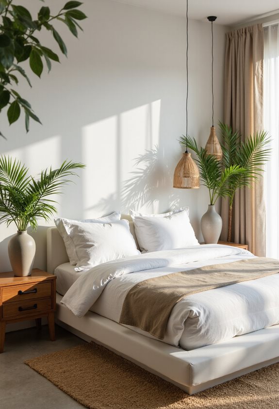 minimalist tropical bedroom decor