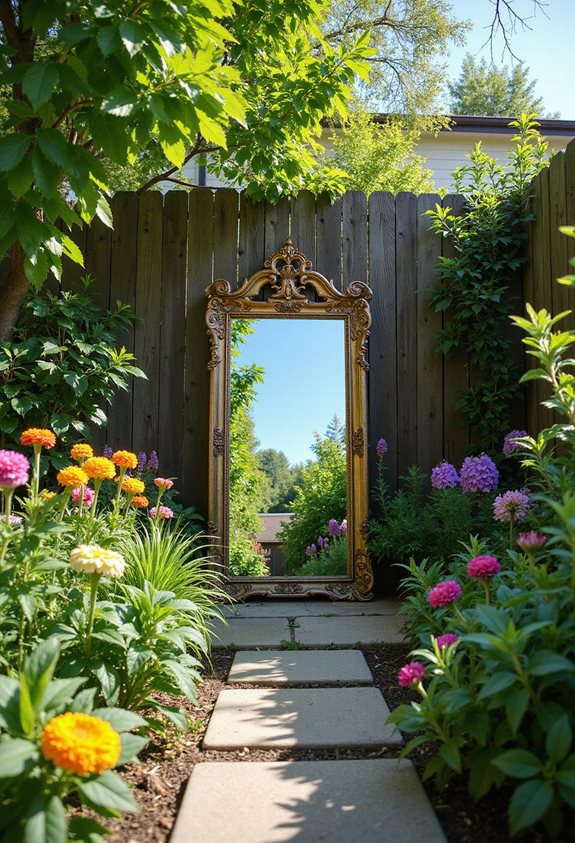 mirrors enhance garden spaciousness