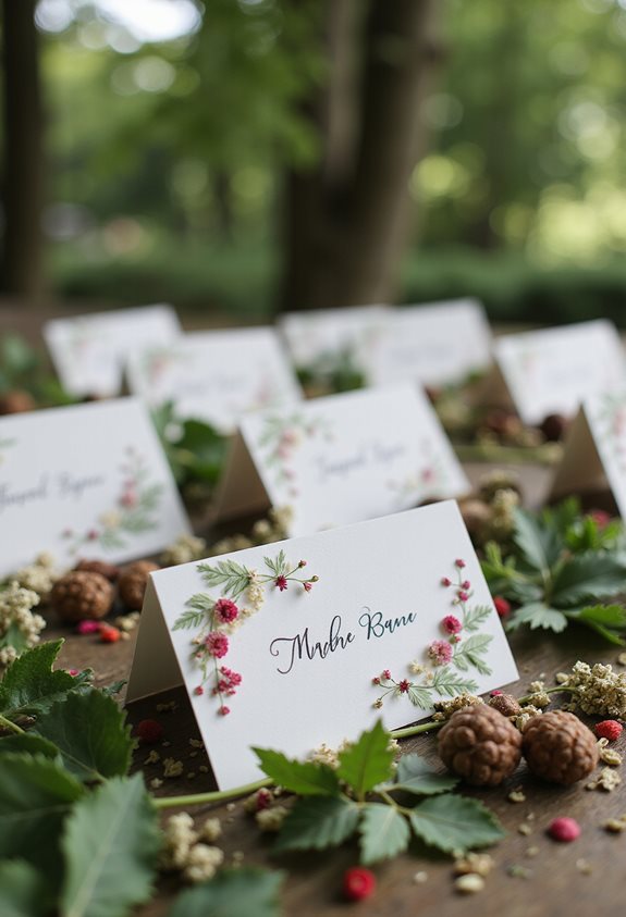 nature themed place card crafting