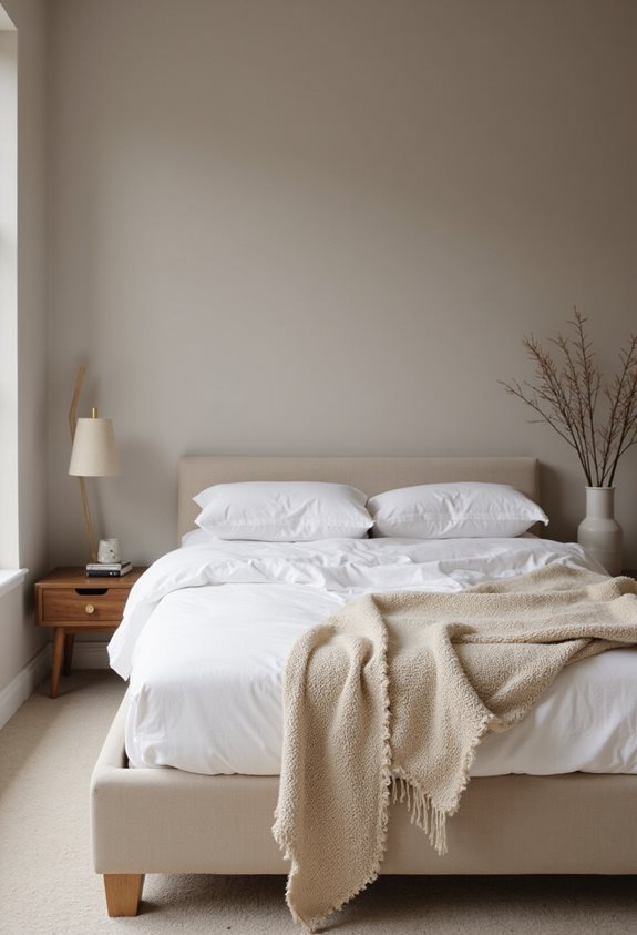 neutral simple bed frames