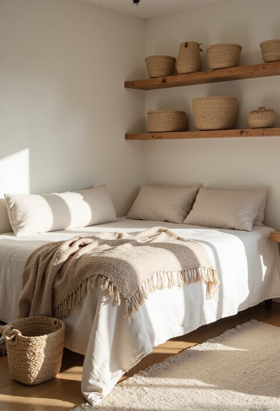 neutral toned decorative storage baskets