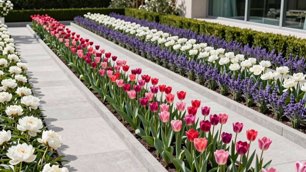 organized vibrant garden rows