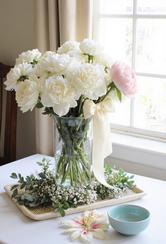 pastel silk flower arrangement