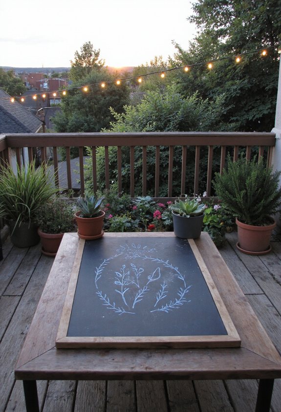 personalized chalkboard patio messages