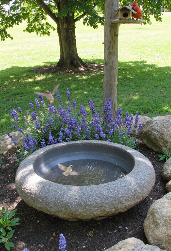 place bath near feeder