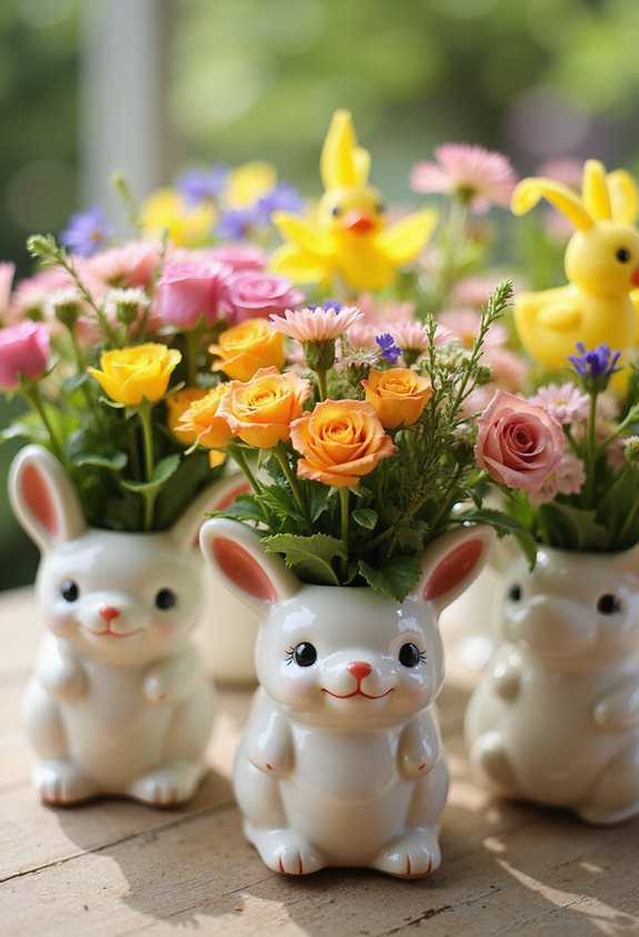 playful animal flower pots